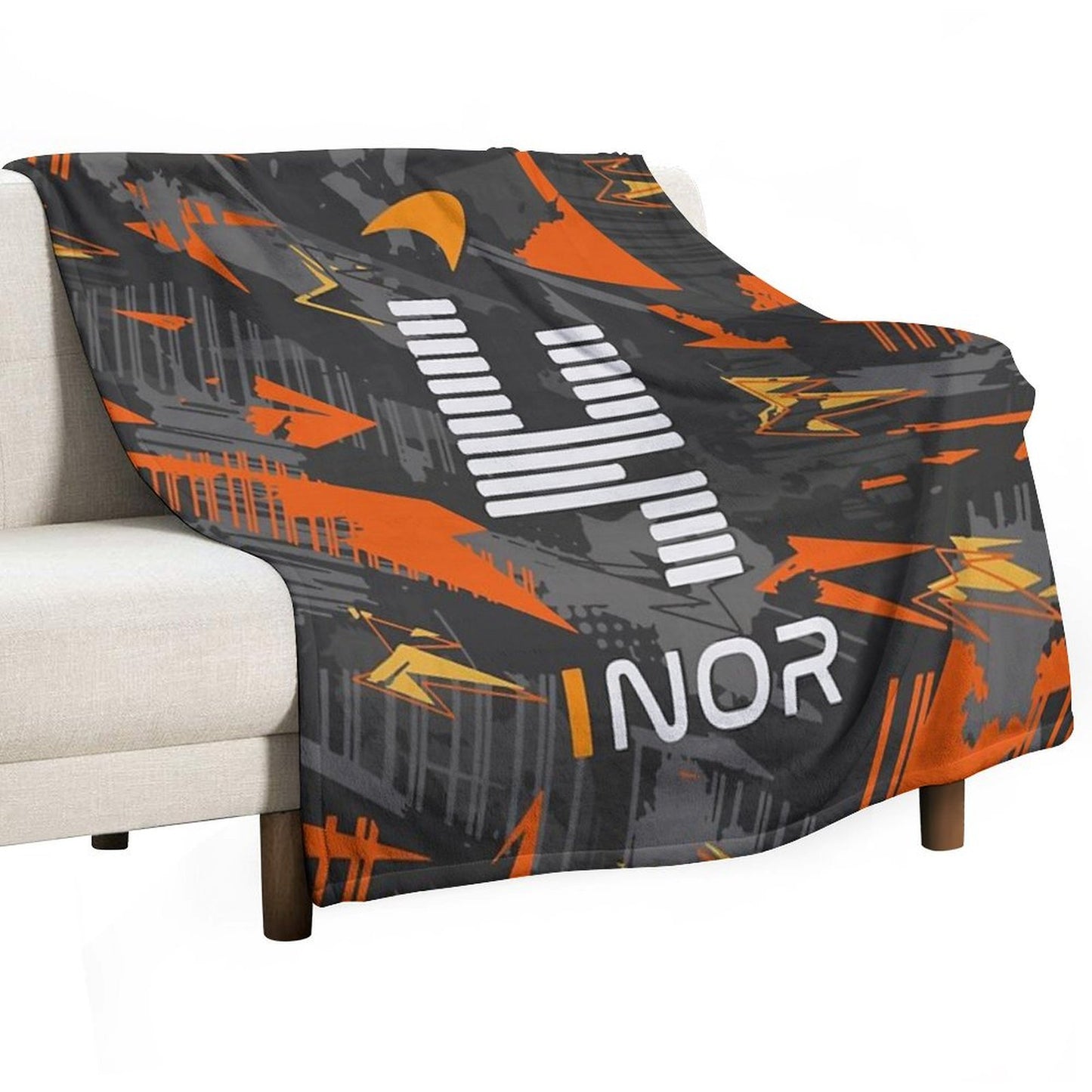 Lando Norris 4 - Abstract Design Throw Blanket