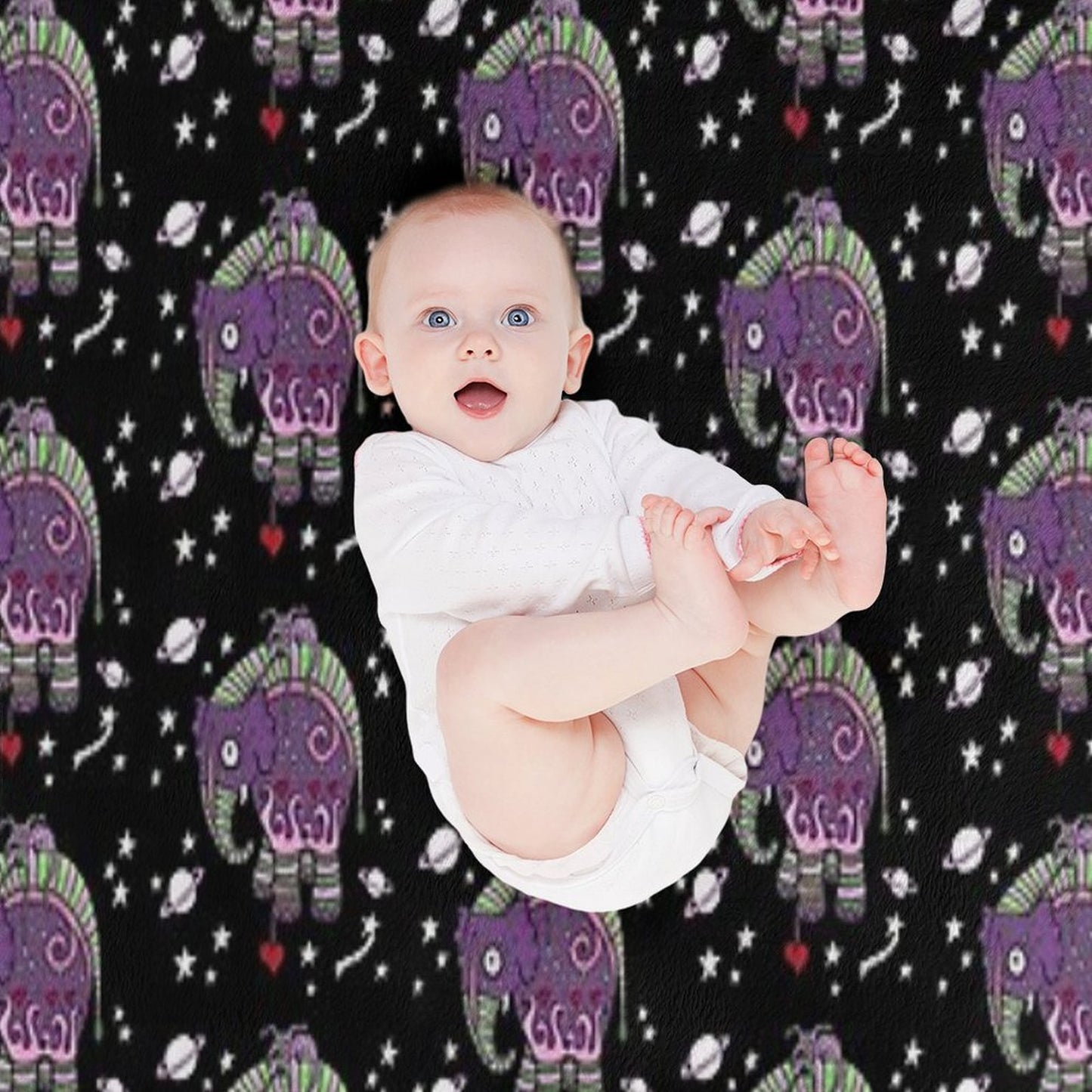 Interstellar Elephant Tee Throw Blanket