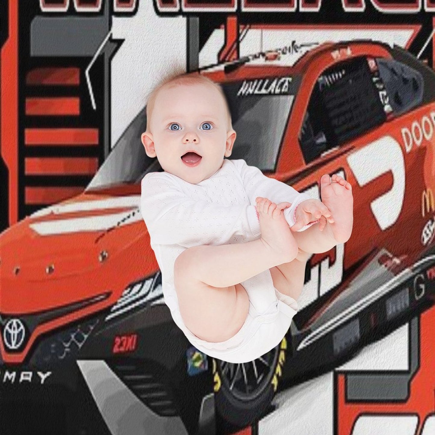Bubba Wallace 23 Nascar Racing Car Throw Blanket