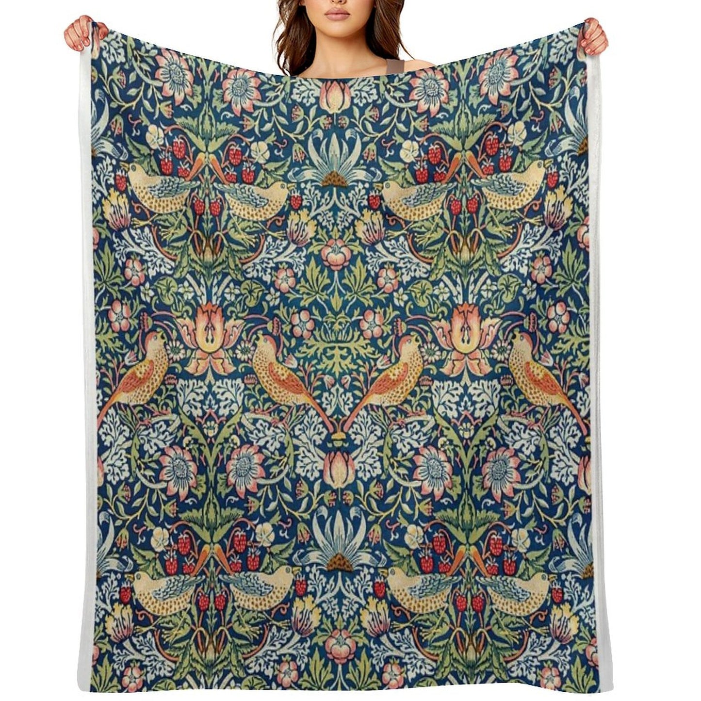 Strawberry Thief Throw Blanket