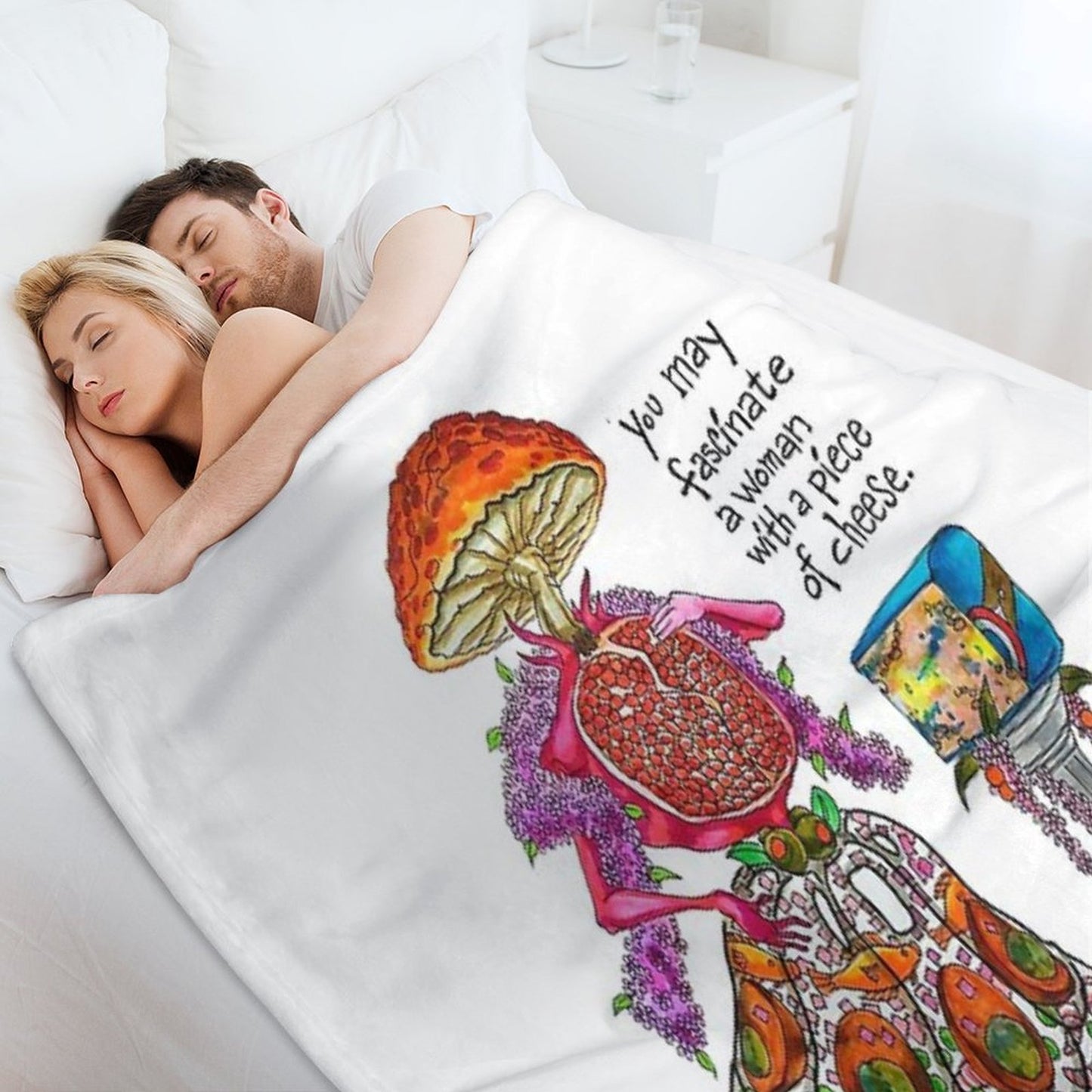 You May Fascinate A Woman by Giving Her A Piece of Cheese 1 Throw Blanket