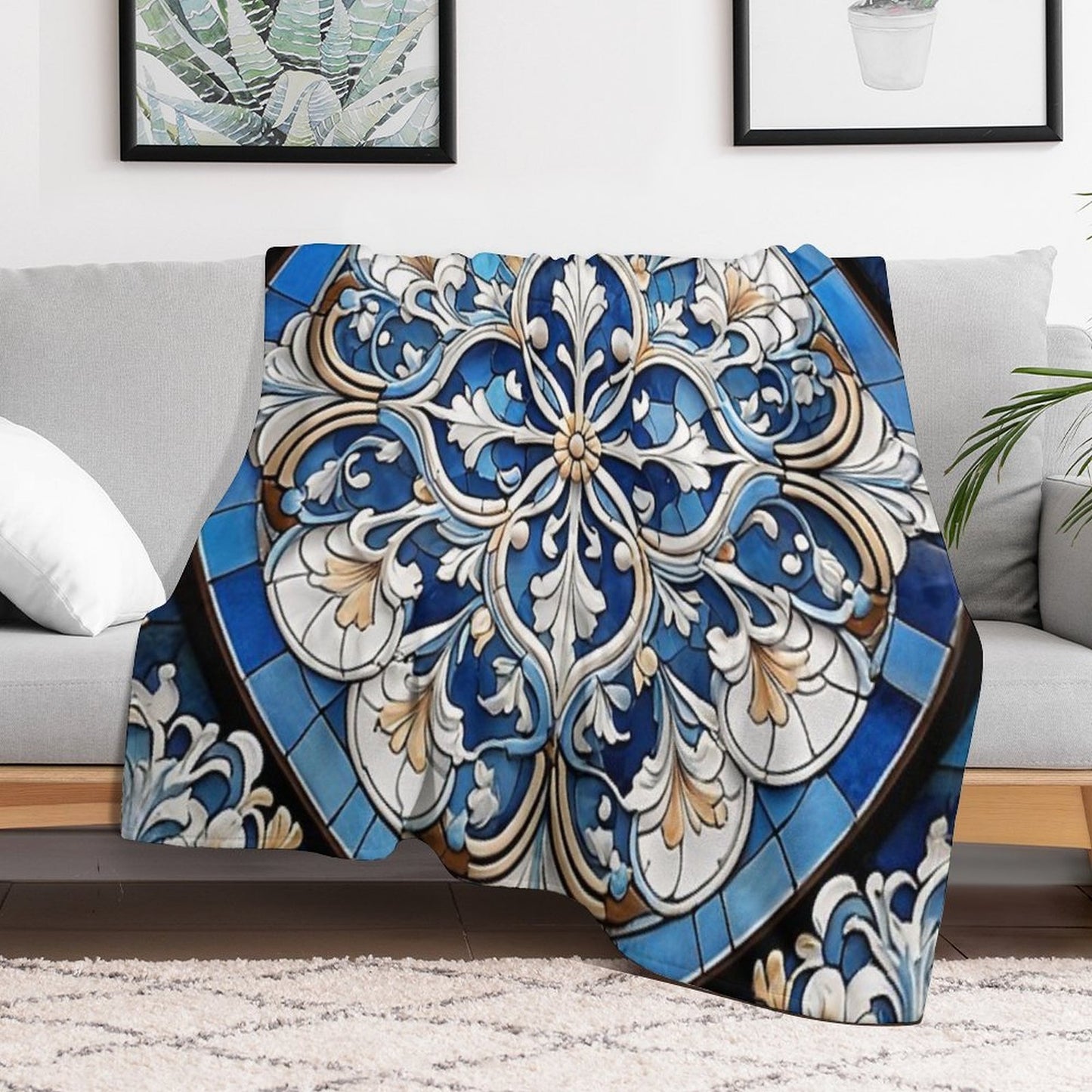 Portuguese Azulejos, Portugal, Lisbon, Beautiful Throw Blanket