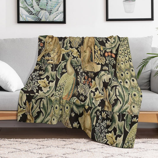 William Morris Forest Fabric Throw Blanket