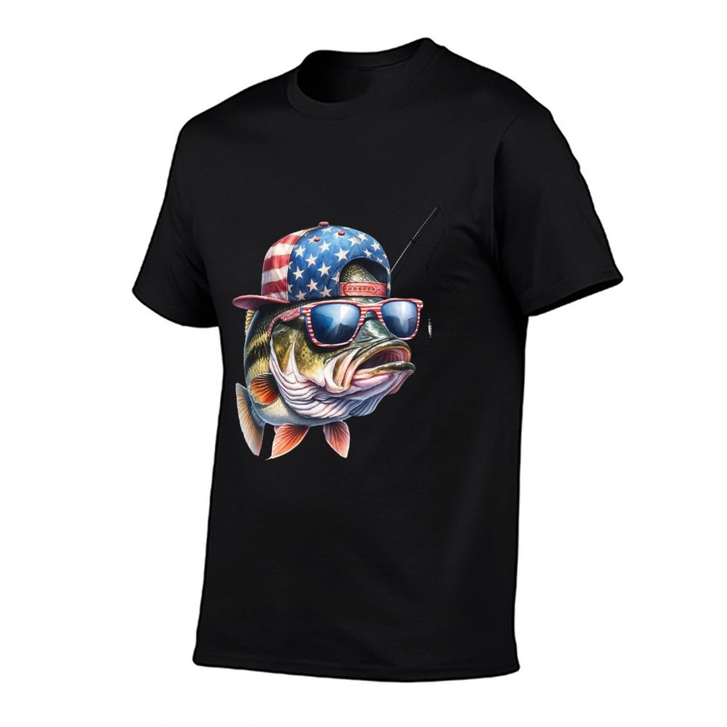 Funny Fishing & Fisherman Gift American Flag T-Shirt