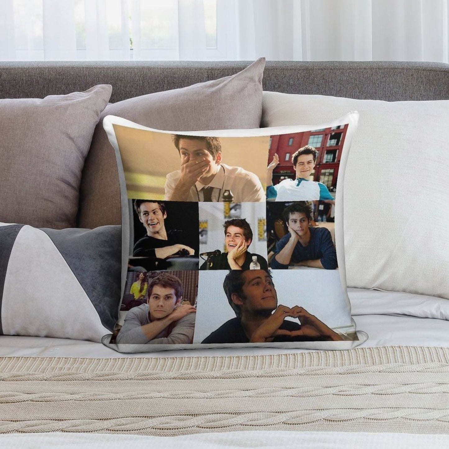Dylan O'Brien Soft Hidden Zipper Throw Pillow