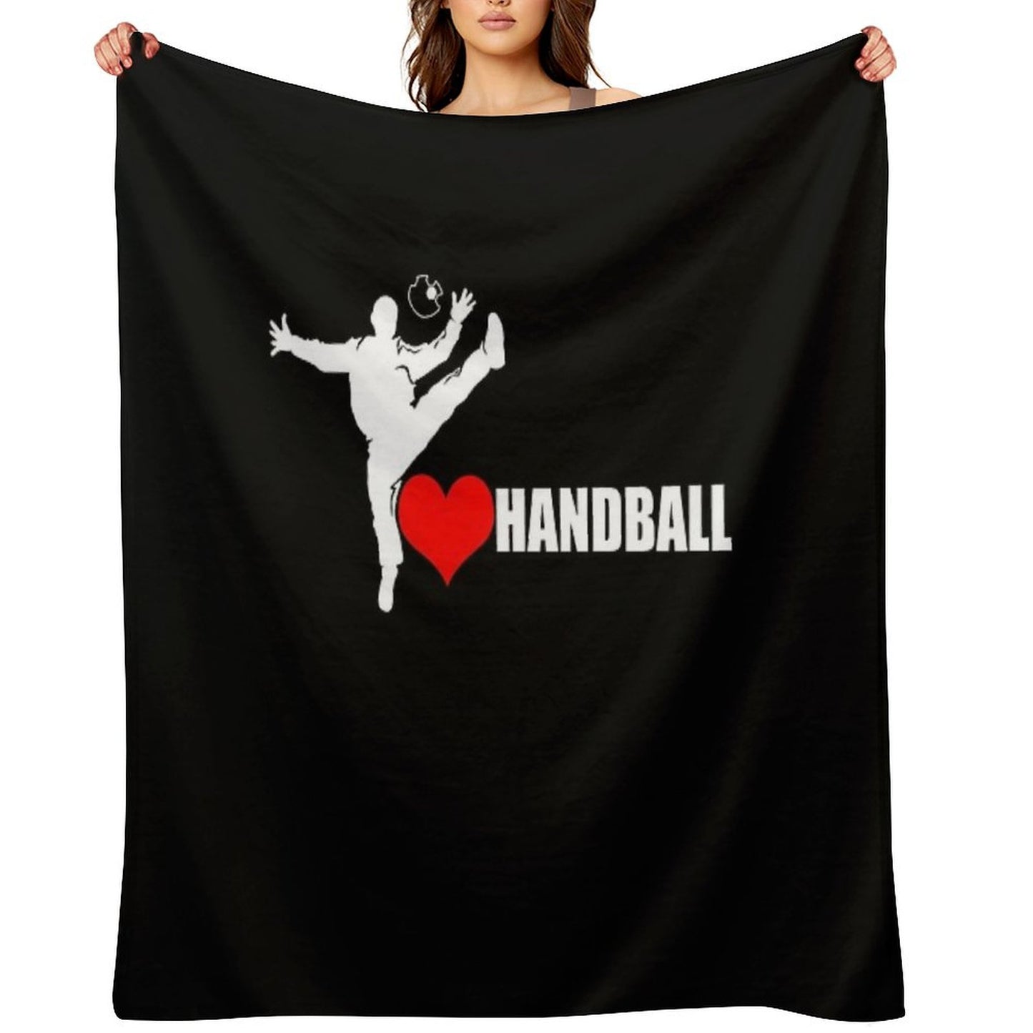 I Love Handball Handballer Love Goalie Handball Lover Throw Blanket