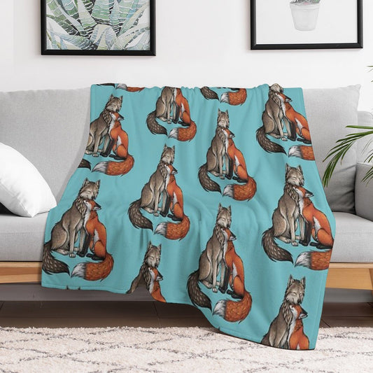 Wolf & Fox Throw Blanket