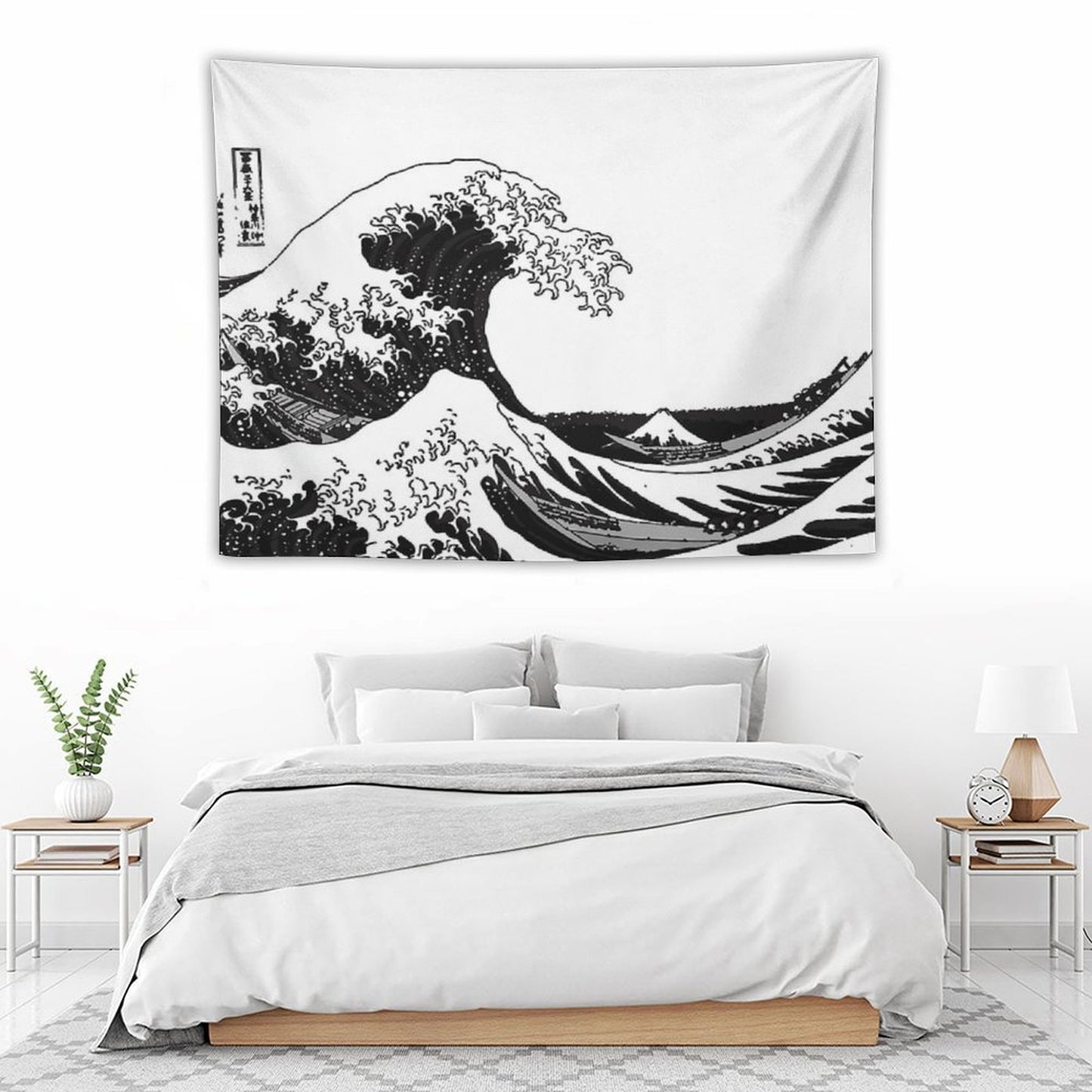Great Wave Monochrome Tapestry