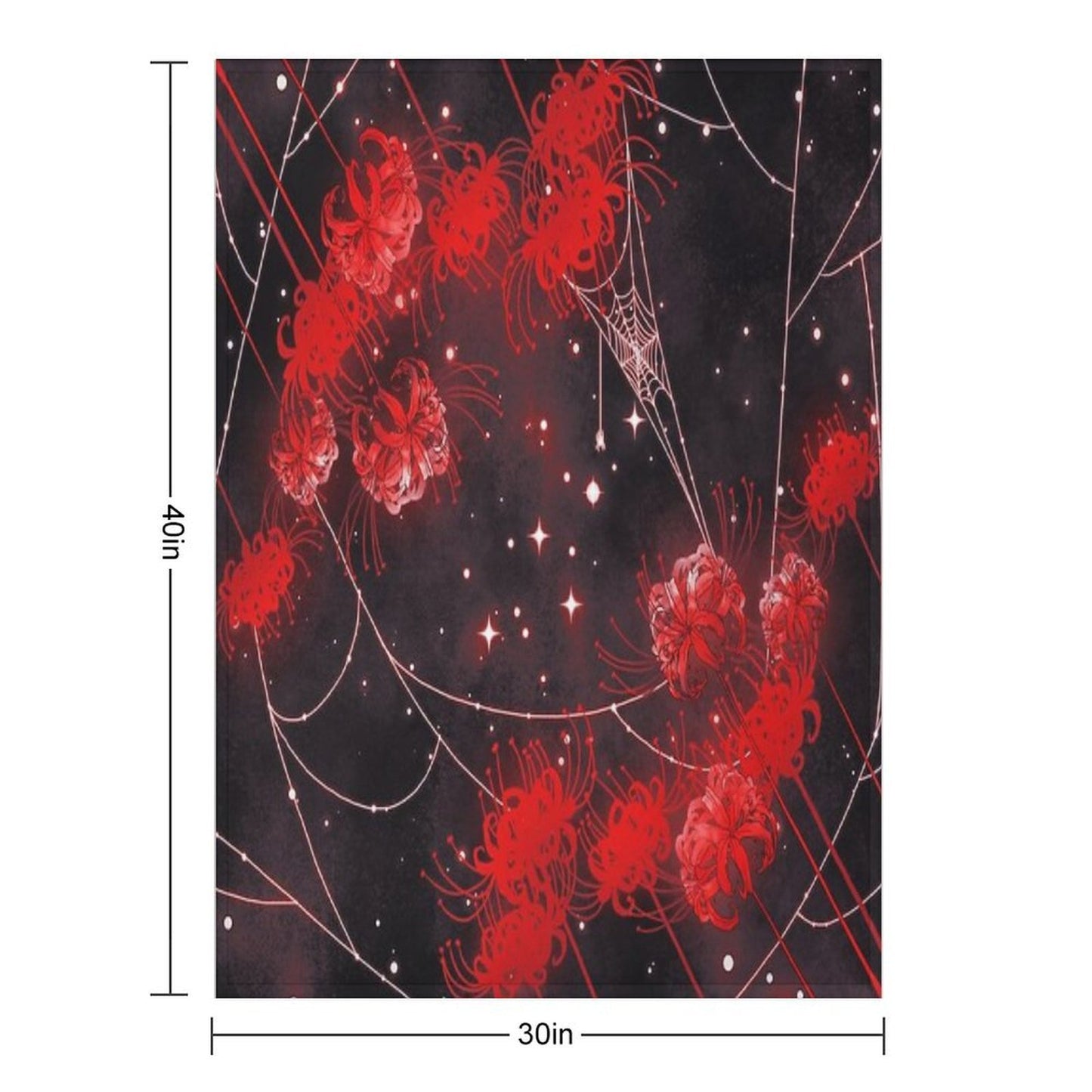 Galaxy Red Spider Lilies And Webs Throw Blanket