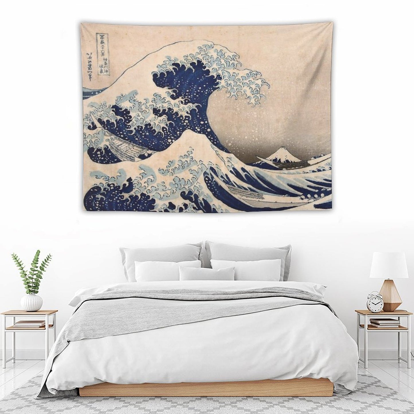 Classic Japanese Great Wave Off Kanagawa by Hokusai Wall Tapestry Traditional Version HD High Quality Tapestry
