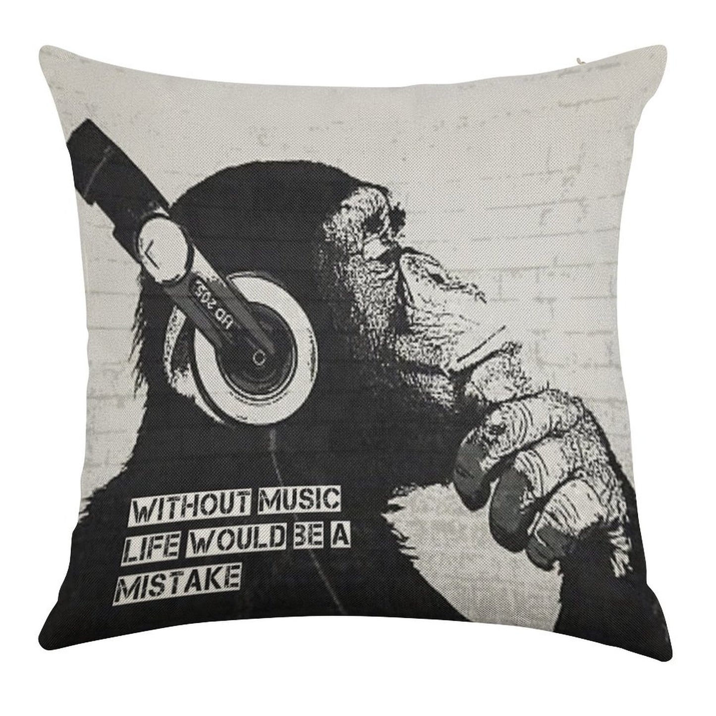 Without Music Life Would Be A Mistake Linen Throw Pillow Cover
