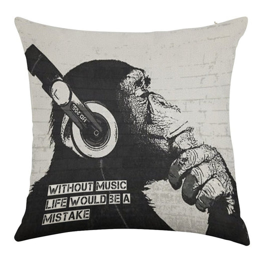 Without Music Life Would Be A Mistake Linen Throw Pillow Cover