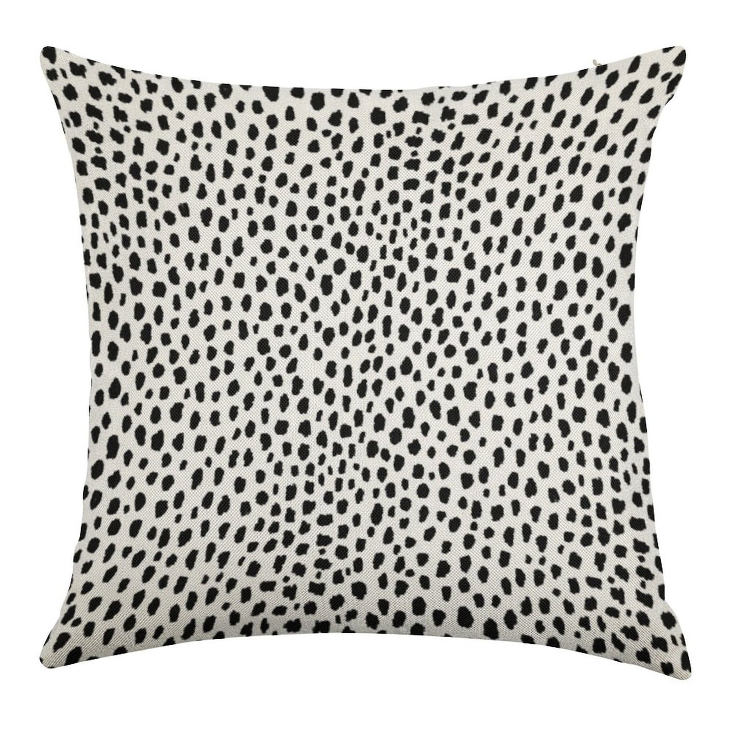 Dalmatian Spots (blackwhite) Linen Throw Pillow Cover