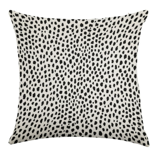Dalmatian Spots (blackwhite) Linen Throw Pillow Cover