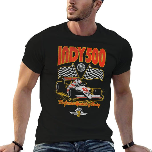 Indy 500 The Greatest Spectacle In Racing Distressed Style  Tagless Design T-Shirt