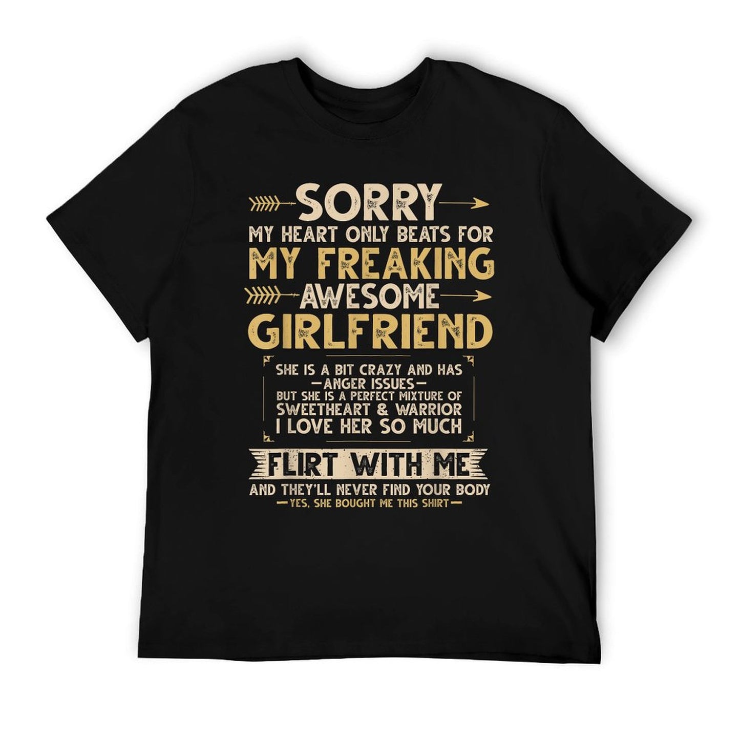 I Love My Freaking Awesome Girlfriend Shes A Bit Crazy Funny T-Shirt