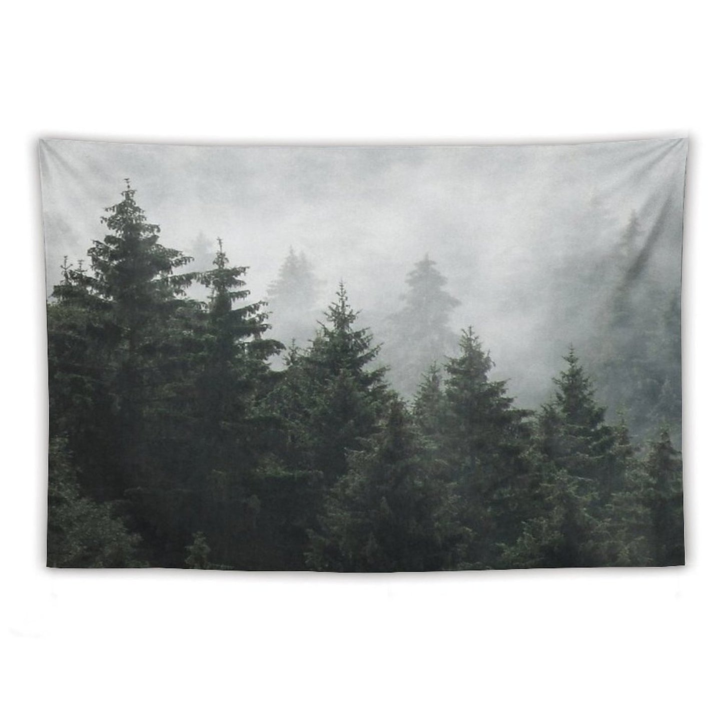 Waiting For Misty Foggy Fairytale Forest With Cascadia Trees Covered In Magic Fog Tapestry