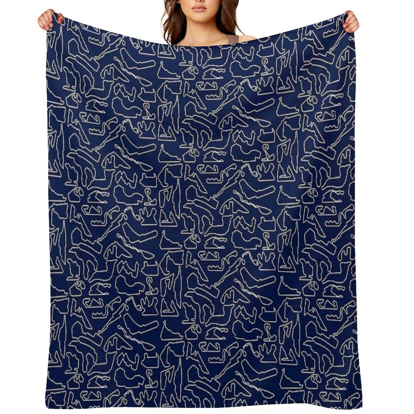 F1 Tracks 2023 (Dark Blue) Throw Blanket