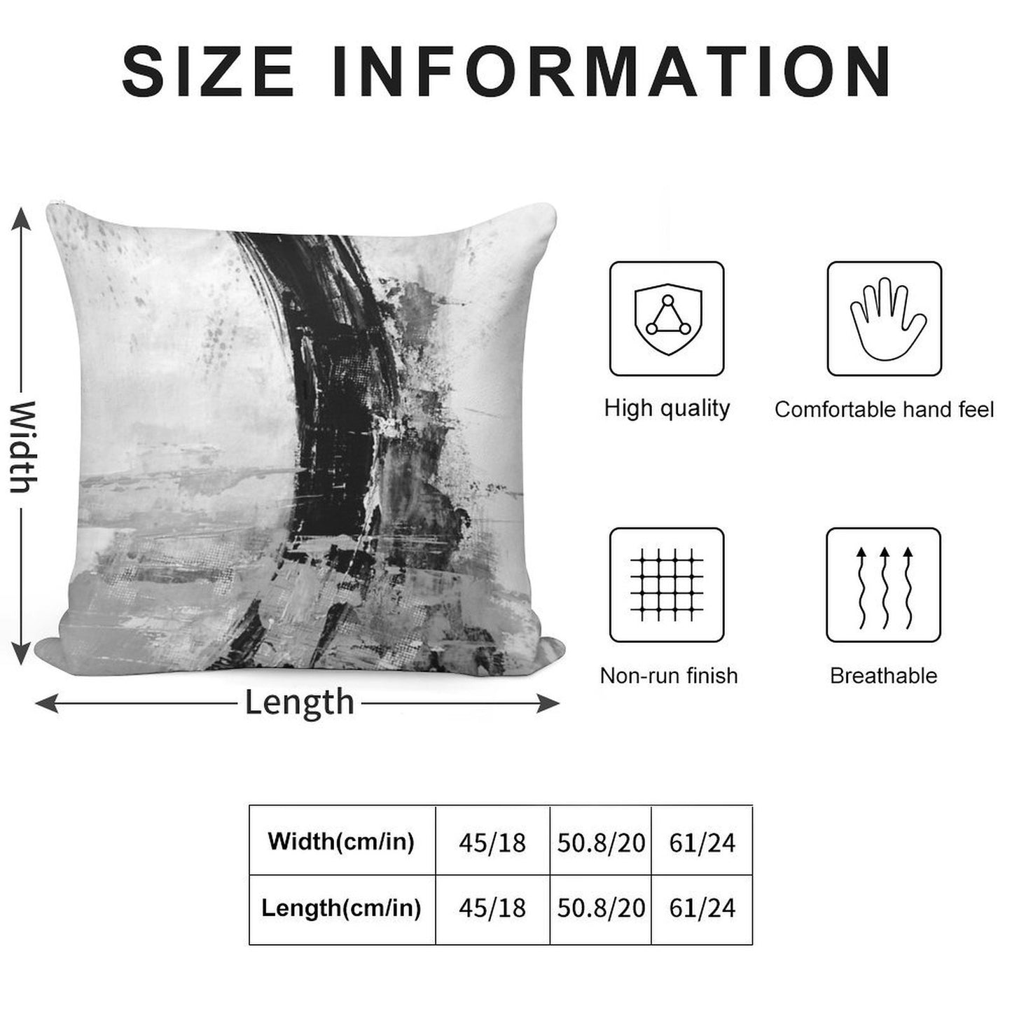 Gray Abstract Soft Gift Ready Throw Pillow