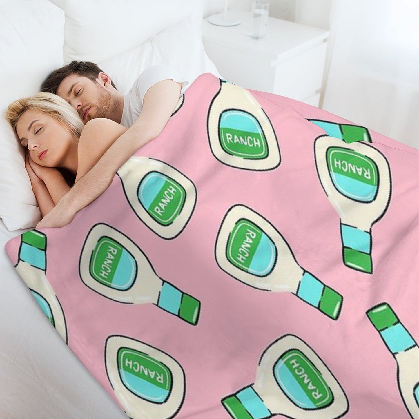 Ranch - Salad Dressing Bottle (pink) Throw Blanket