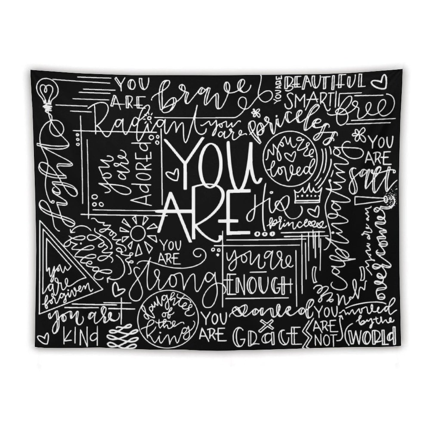 You Are Enough Black Tapestry
