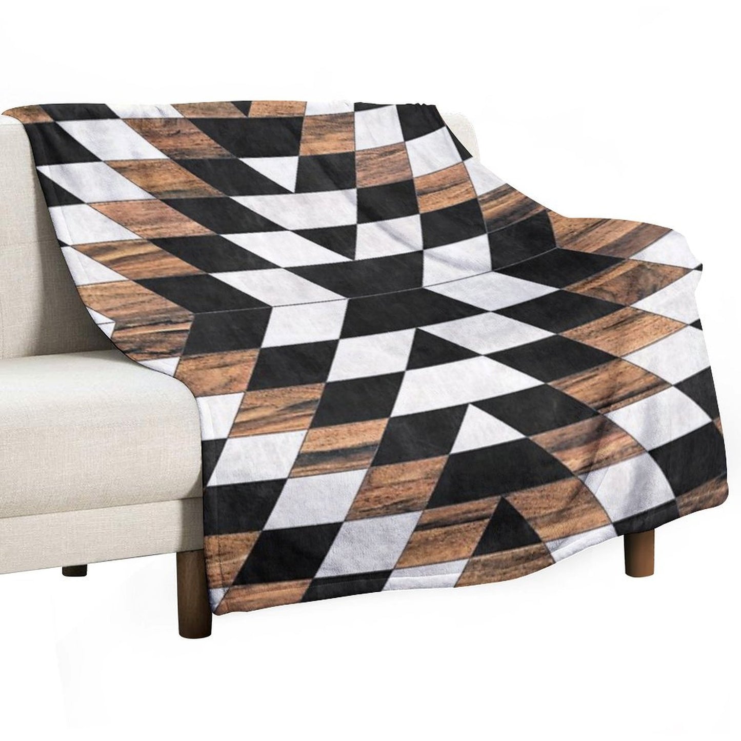 Urban Tribal Pattern No.13 - Aztec - Concrete And Wood Throw Blanket