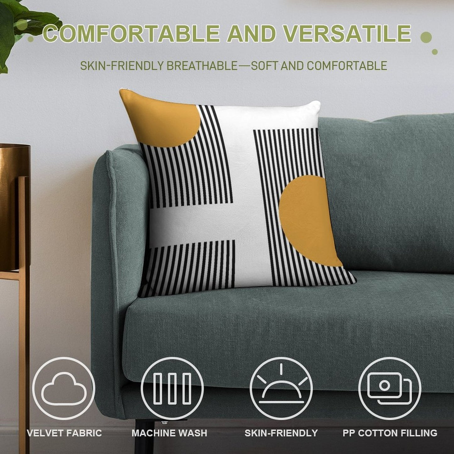 Bauhaus #16 Soft Luxury Feel Throw Pillow