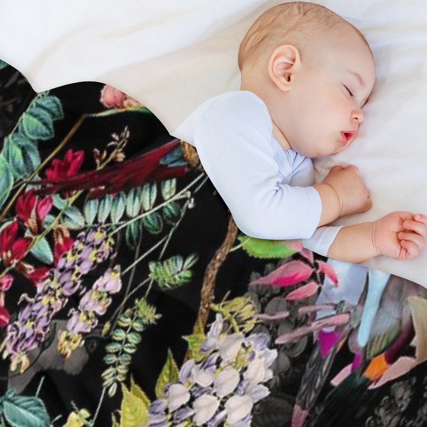 Floral And Birds IX Throw Blanket