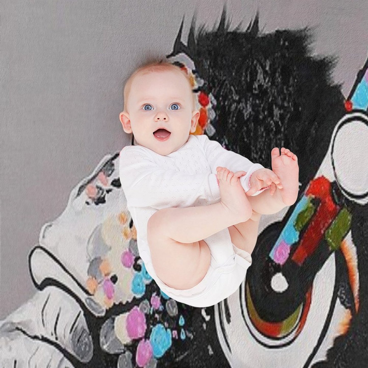 DJ Monkey With Headphones Thinking - Thinker Chimp Throw Blanket