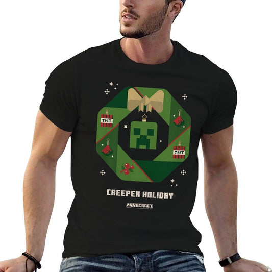 Minecraft Christmas Creeper Holiday Xmas Crown Portrait Premium Vintage-inspired T-Shirt