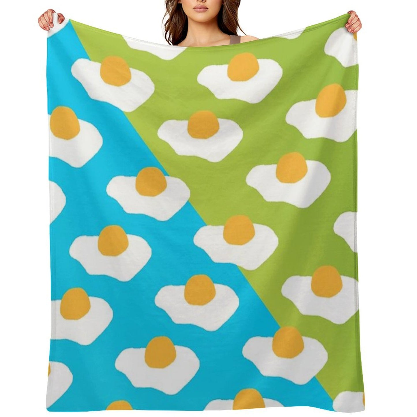 Eggsellent (blue + Green) Throw Blanket