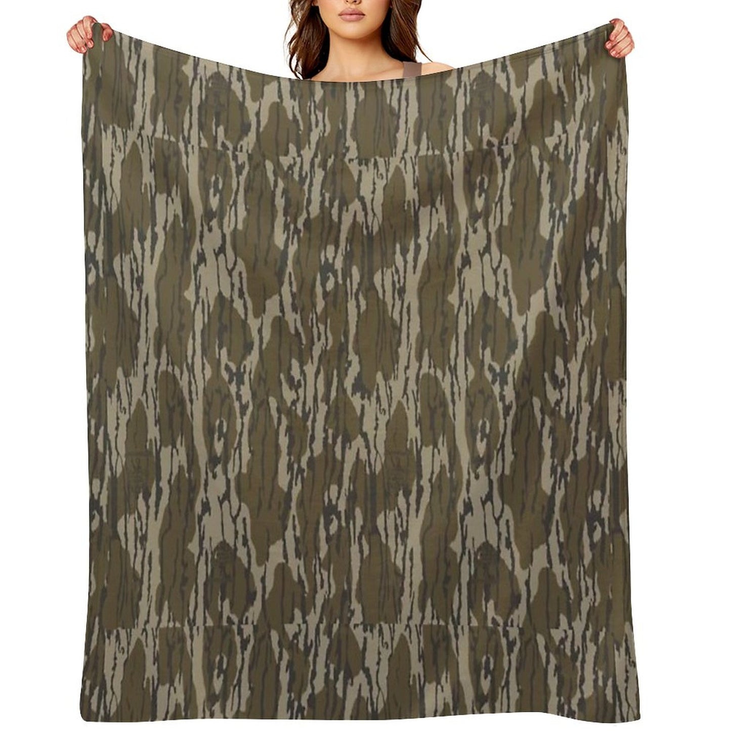 Everything Bottom Lands Camo Throw Blanket