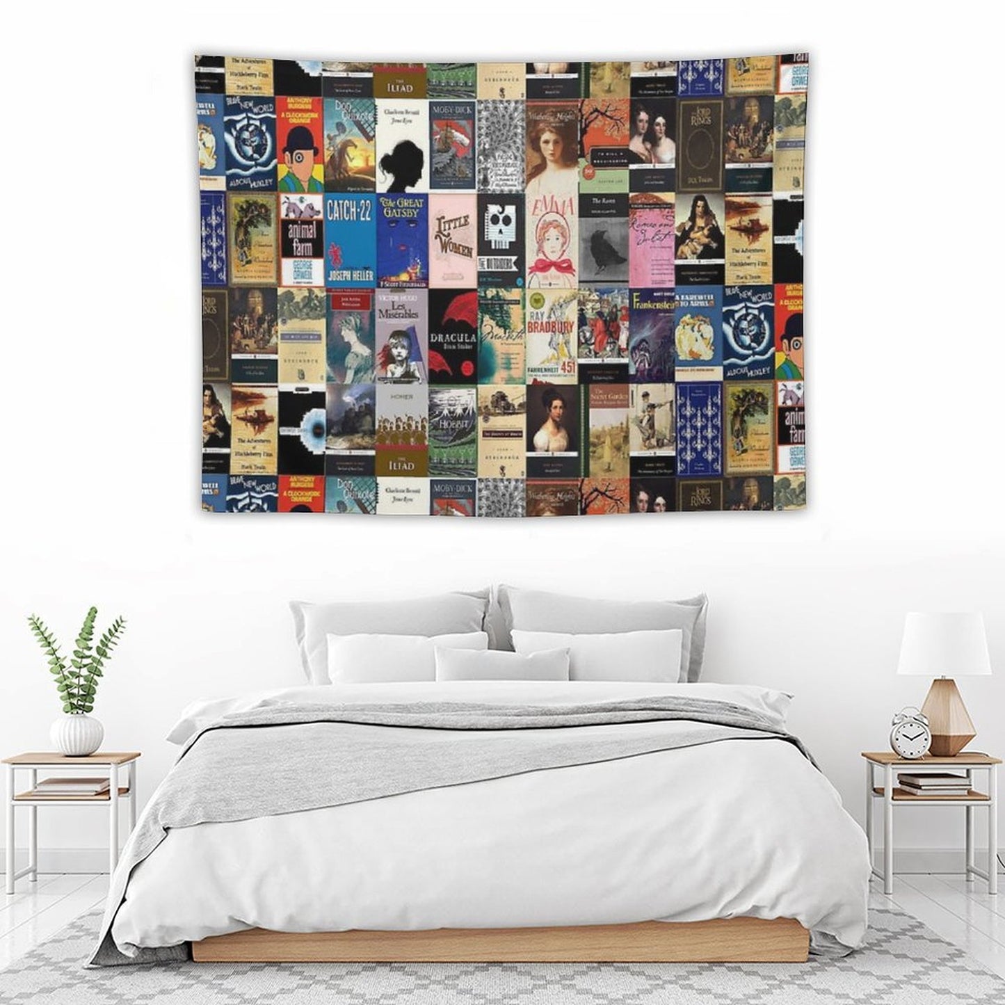 Classic Literature Book Covers Tapestry