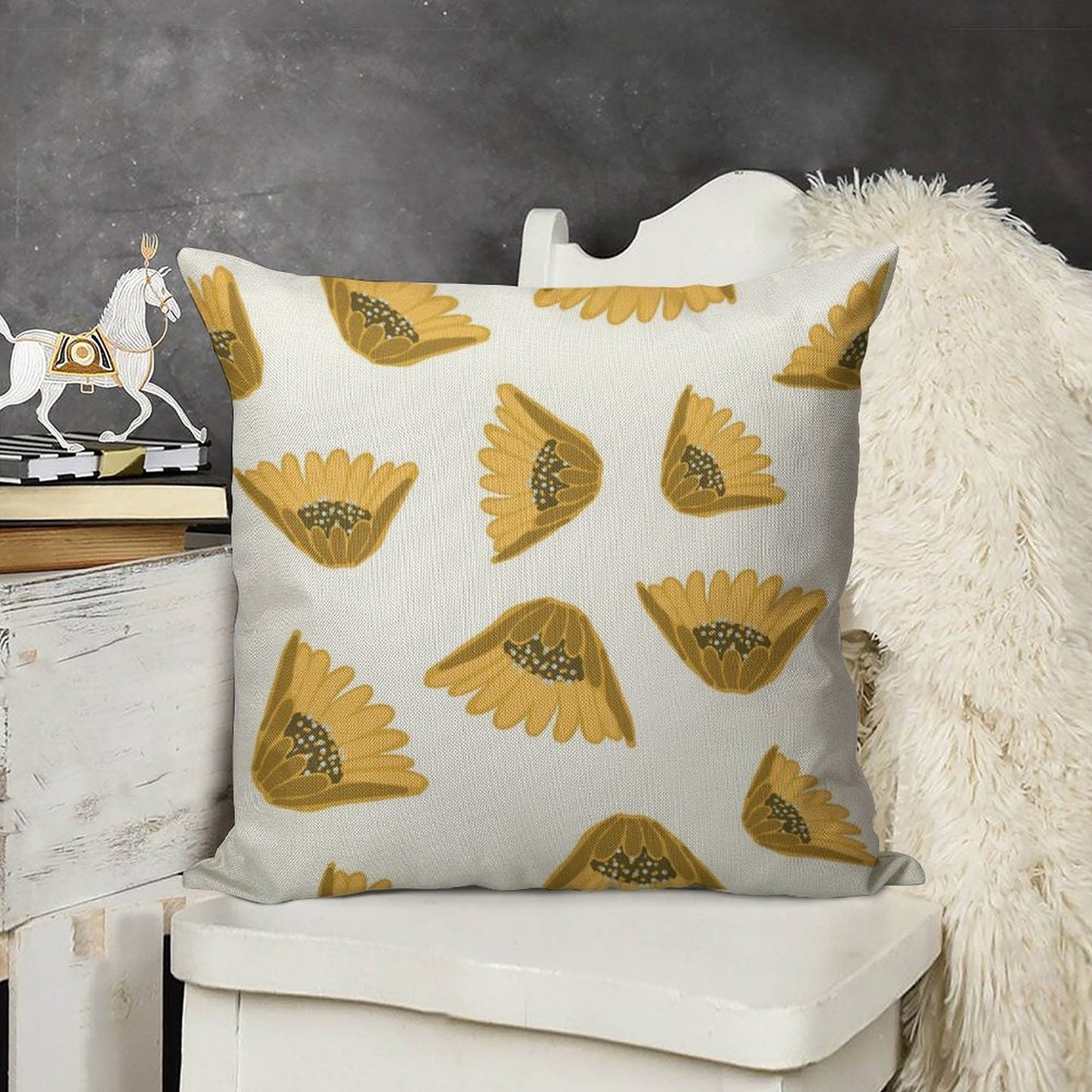 Sunflower Arrival Linen Throw Pillow Cover
