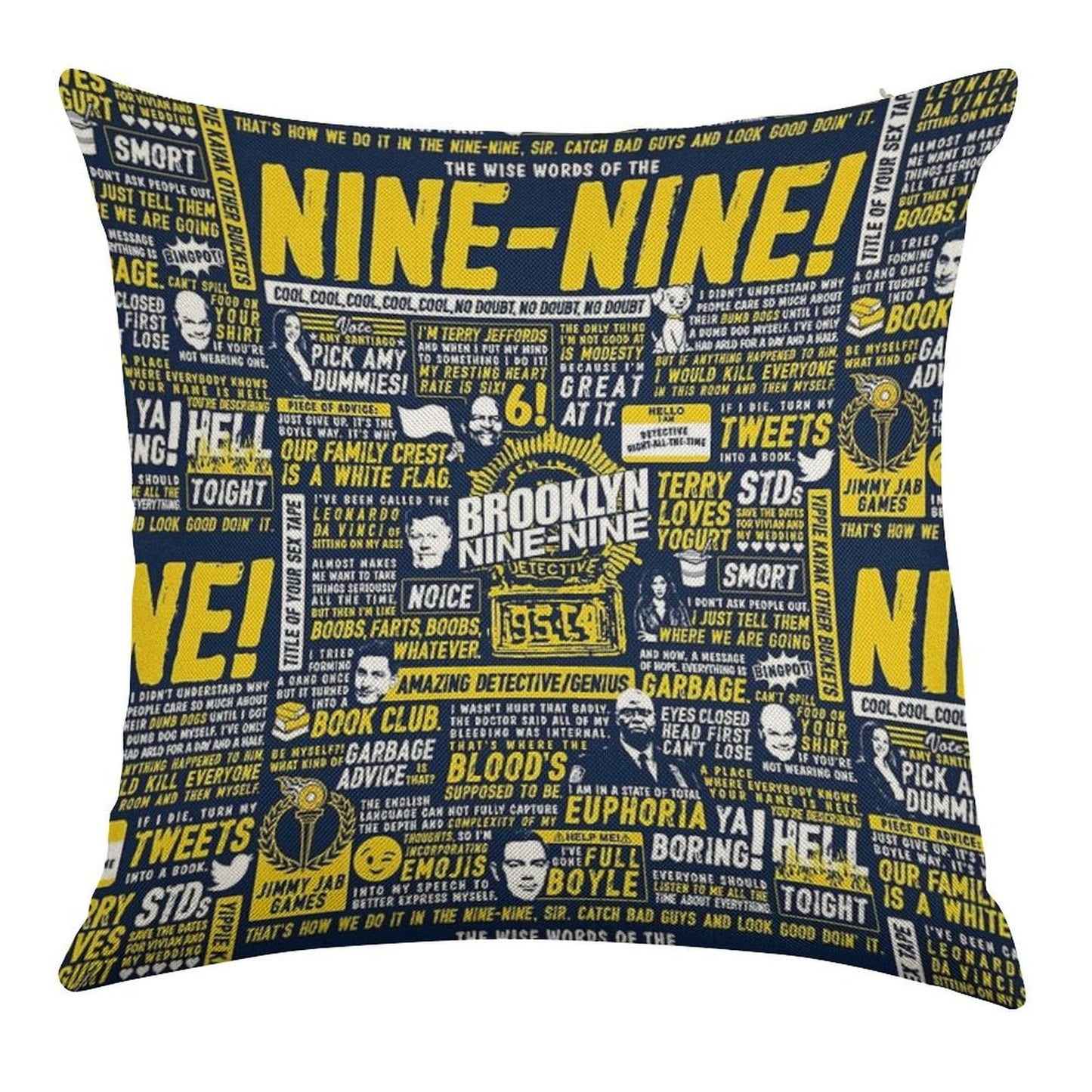 Wise Words of The Nine-Nine Linen Throw Pillow Cover
