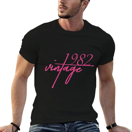 Womens 40th Birthday Gift For Men And Women. Vintage 1982 Fade-proof Color T-Shirt