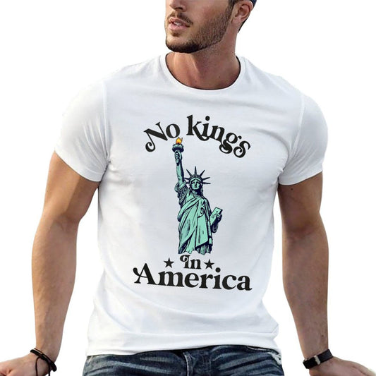 No Kings in America Flag Protest Save Democracy Heathered Texture T-Shirt