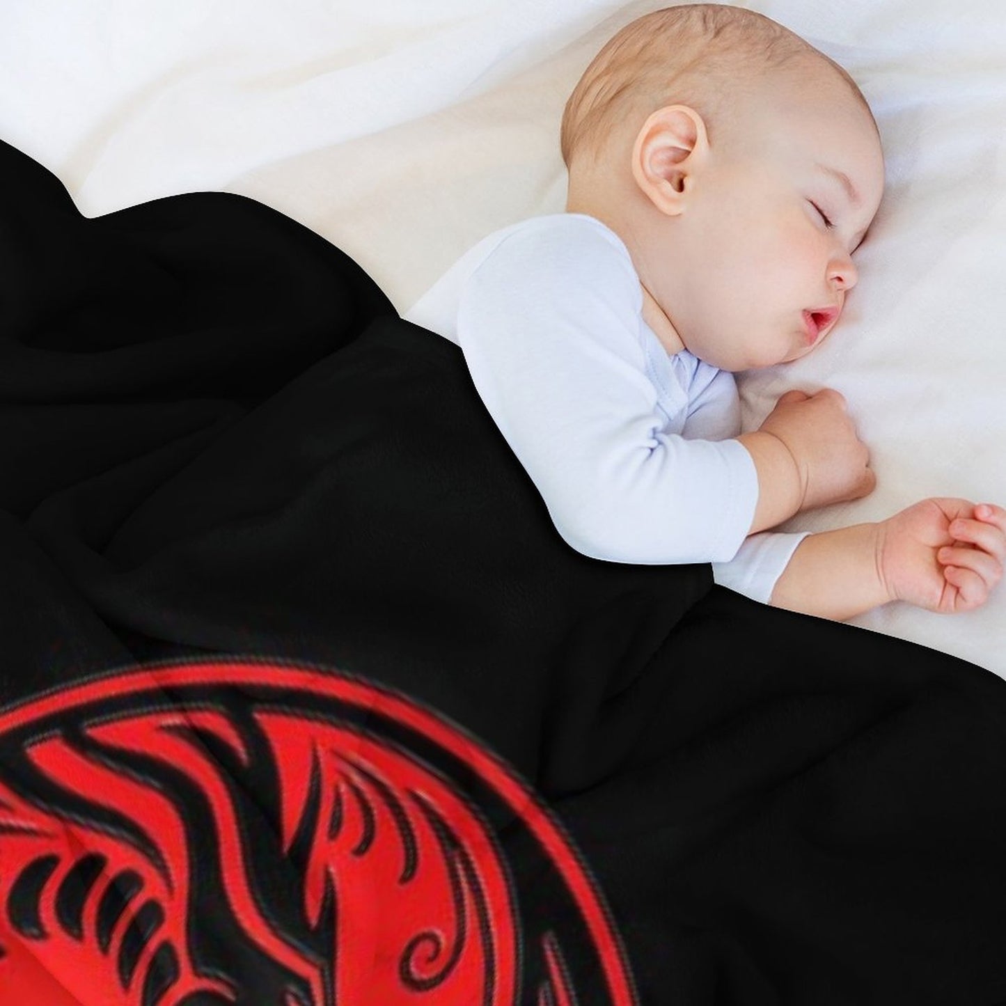 Yin Yang Dragons Red And Black Throw Blanket