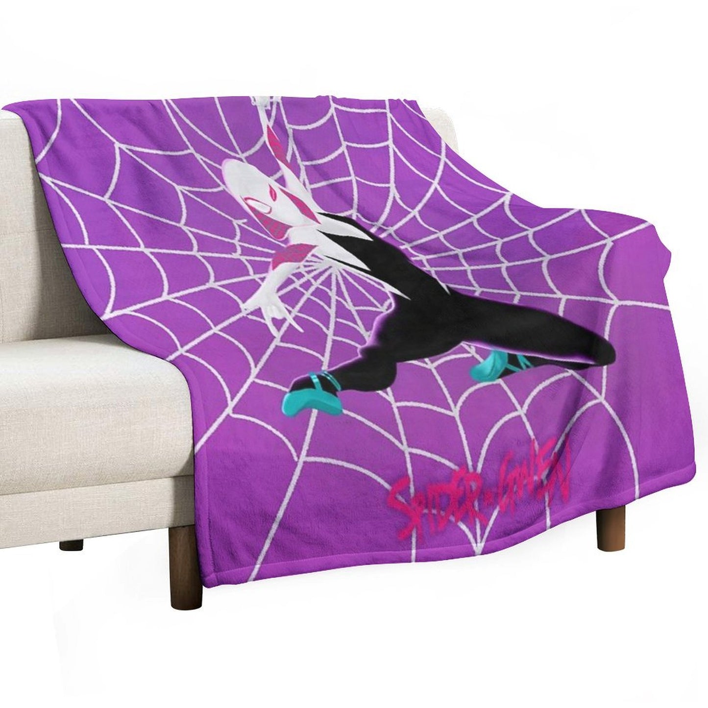 Spider Gwen Loves You Throw Blanket