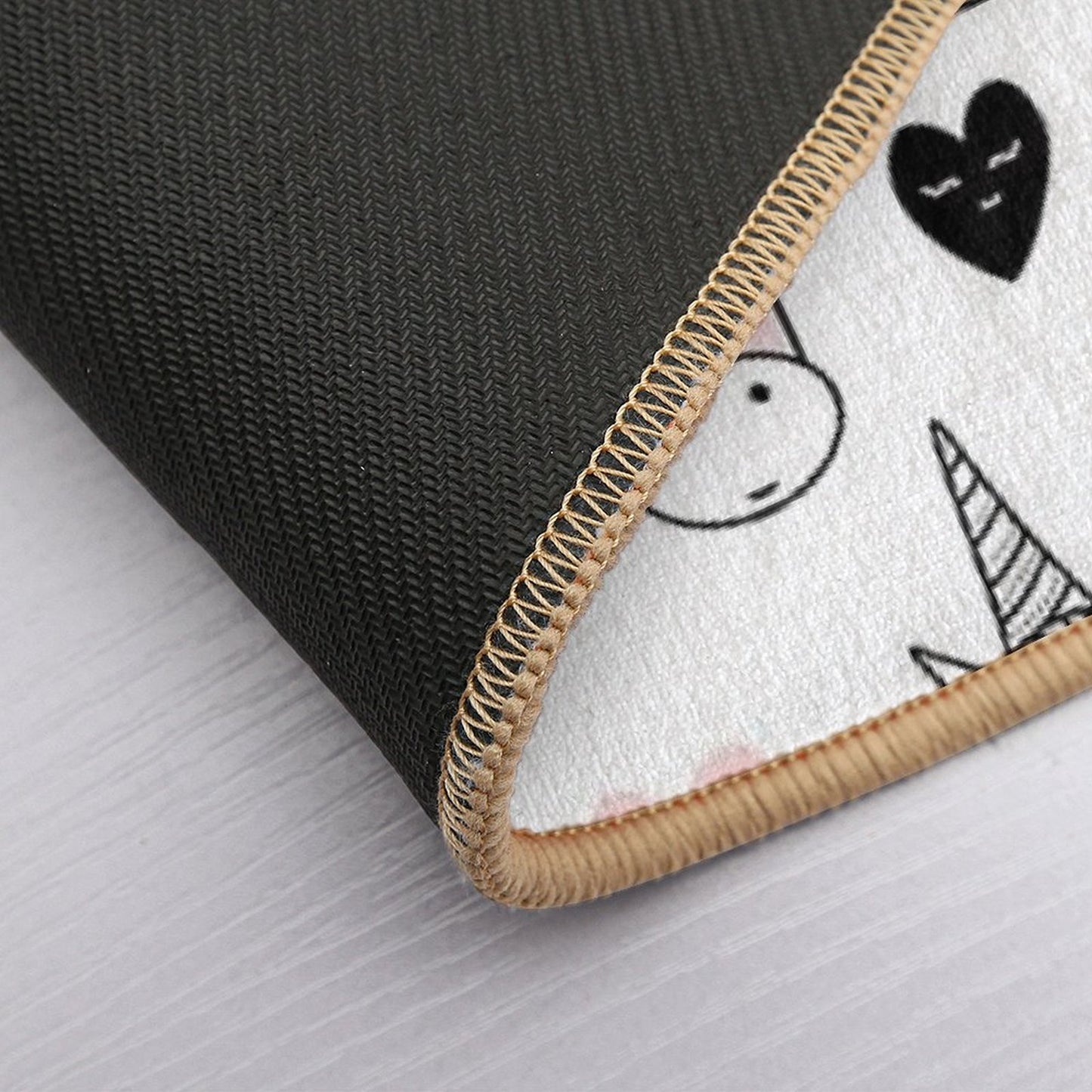 Lovely Unicorns And Hearts - Pink, Black, Grey Gray Bath Mat