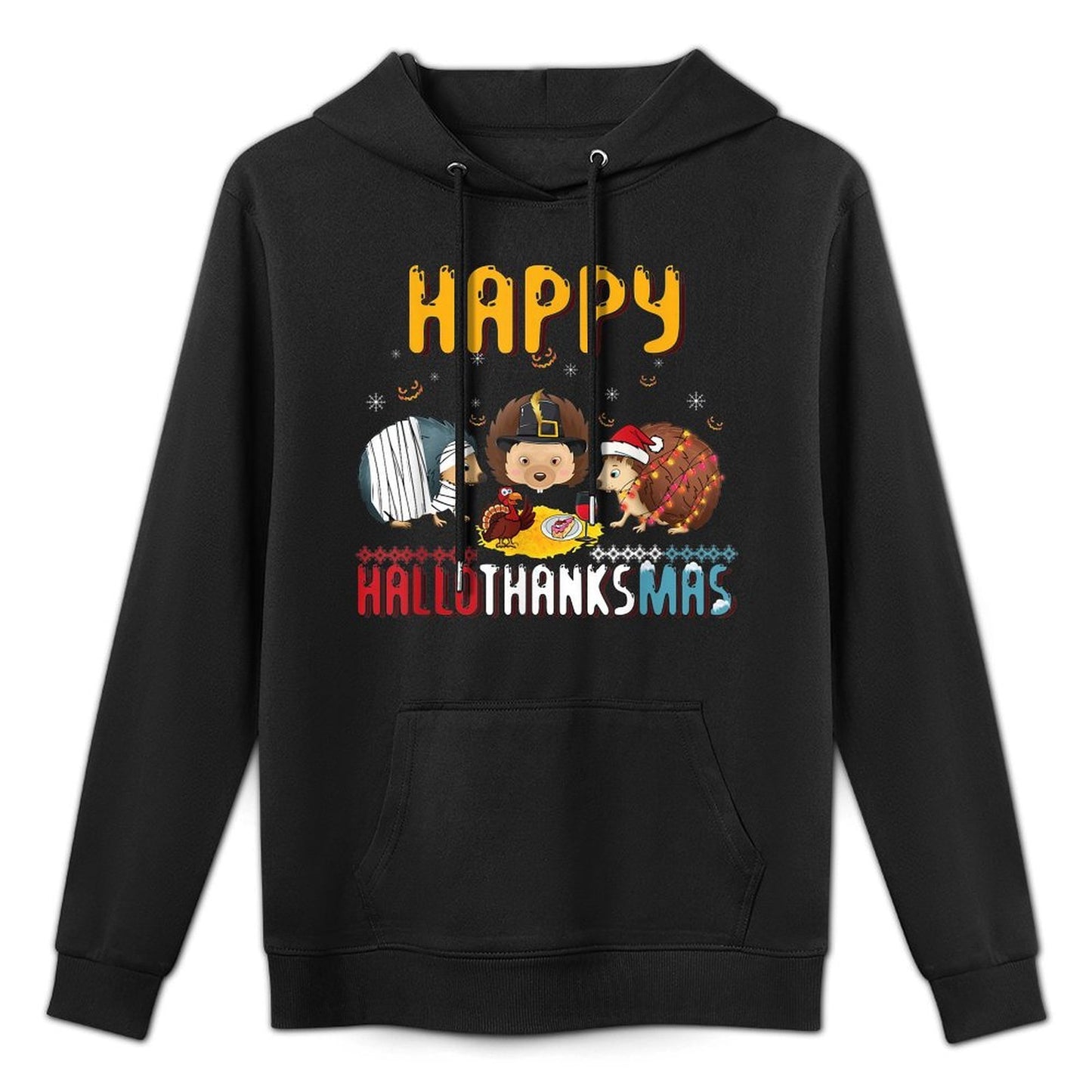 Fall Autumn Christmas Hedgehog Halloween Happy Thanksgiving Easy Care Hoodie