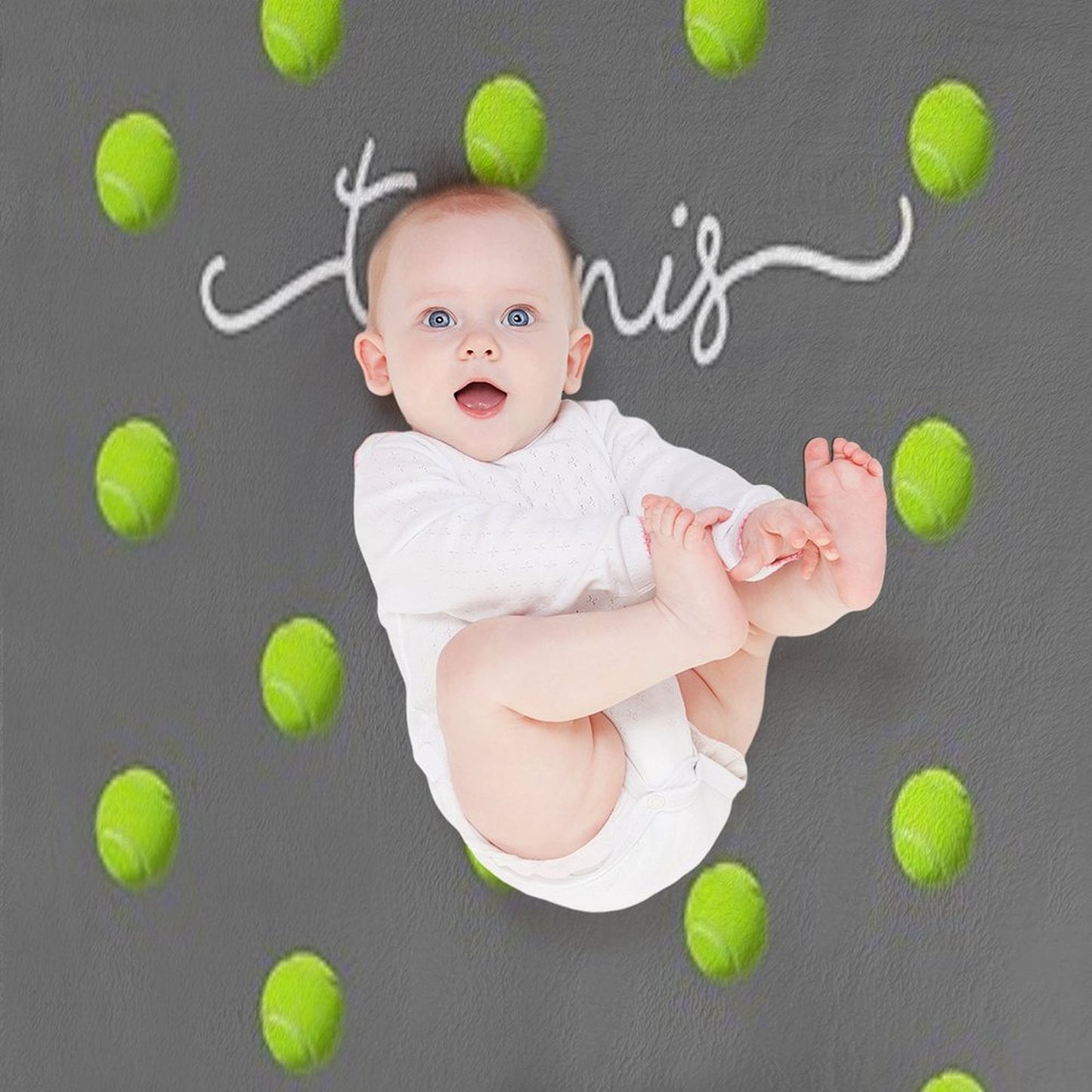 Top Fun Tennis Ball Spots Design Throw Blanket