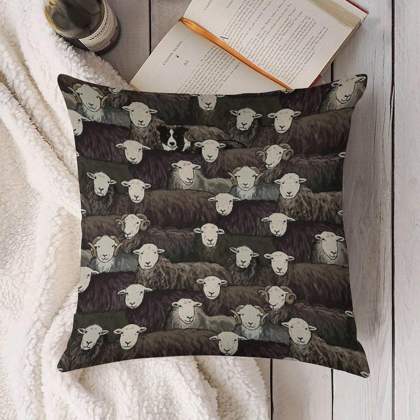 Herdwicks Linen Throw Pillow Cover