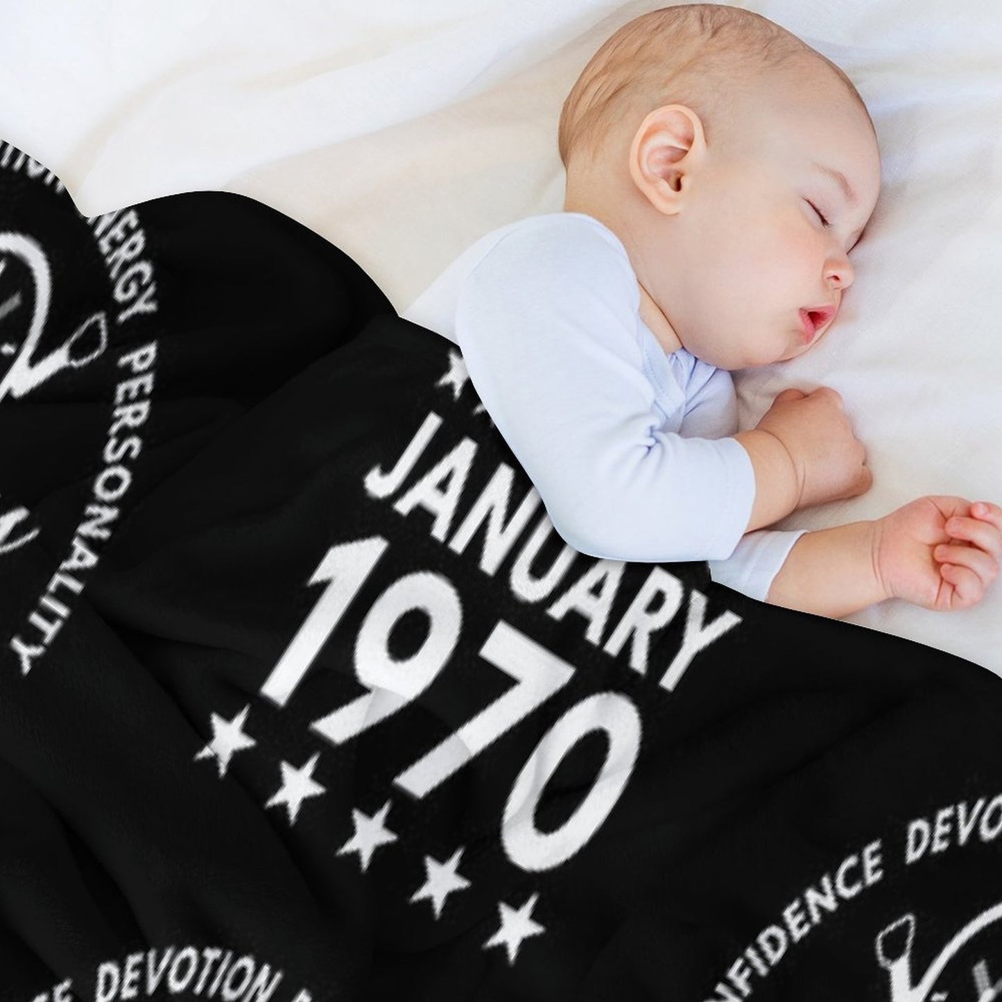 January Birthday Timeless Person - White Text Throw Blanket