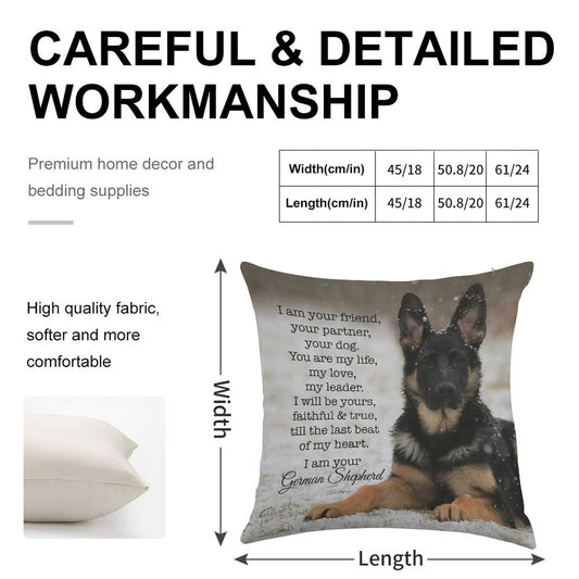 I Am Your German Shepherd Linen Throw Pillow Cover