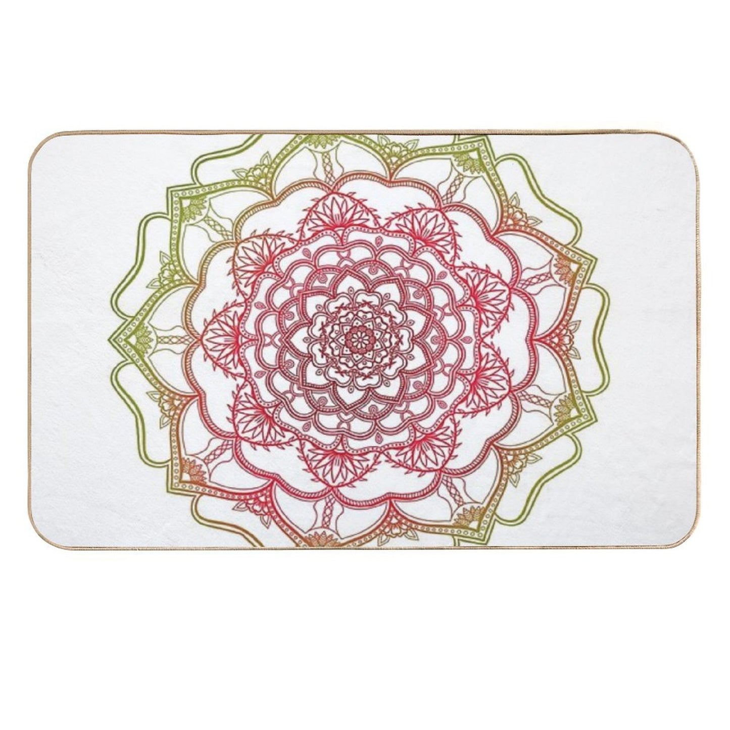 Rose of Duality (Light Mandala) Slip-Resistant Bath Mat
