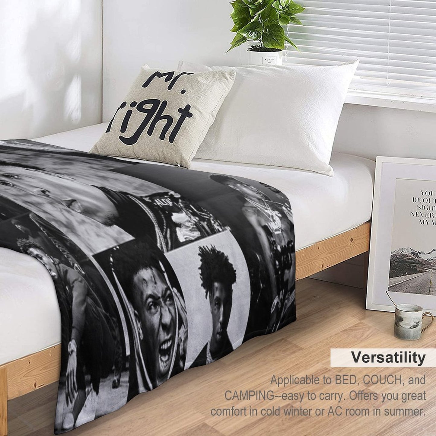 Youngboy B&W Never Broke Again Collage Throw Blanket