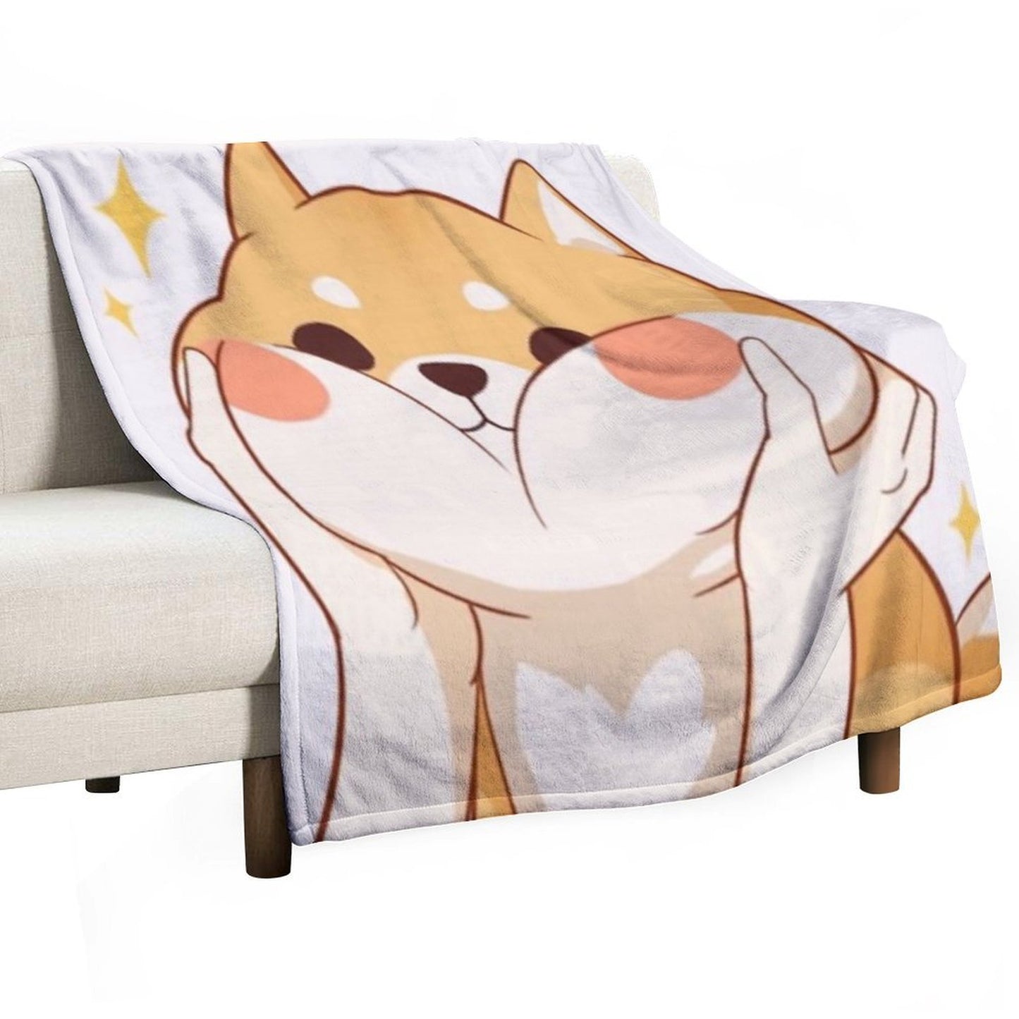 Kawaii Shiba Inu Throw Blanket