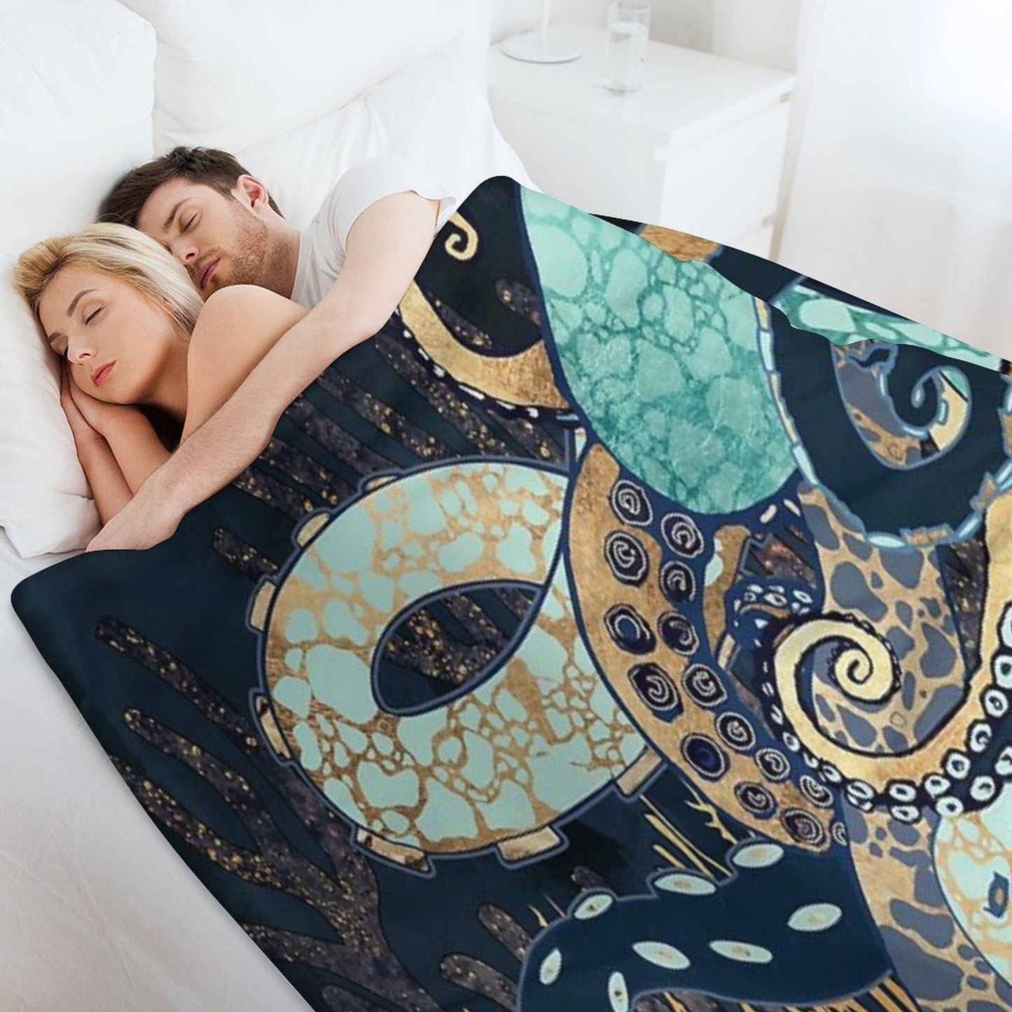 Metallic Octopus II Throw Blanket