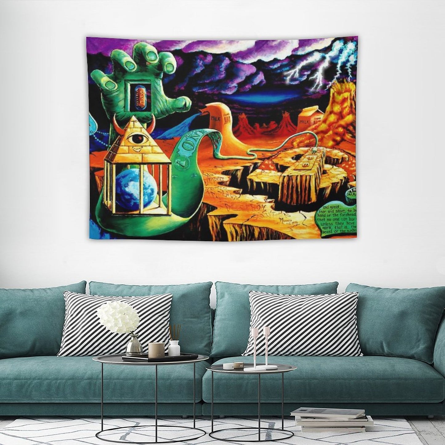 Trippy Psychedelic Surreal Cool Hippie Blacklight Decor Vincent Monaco Tapestry